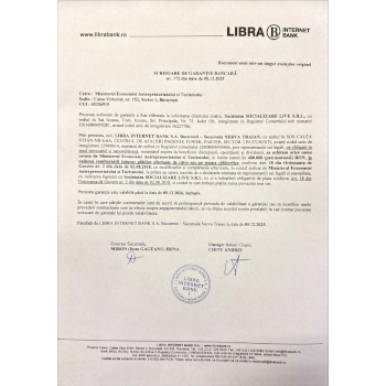 Scrisoare de garantie bancara