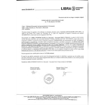 Scrisoare de garantie bancara